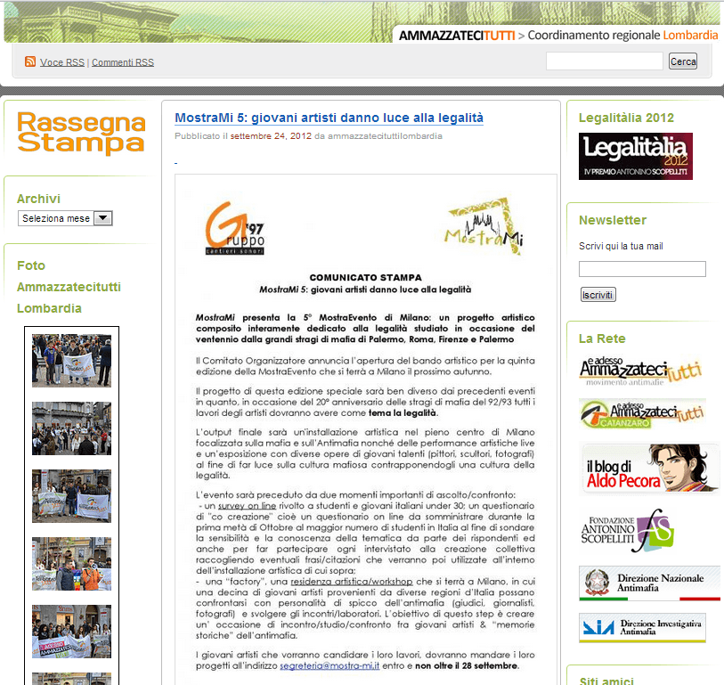 Ammazzateci Tutti sostiene il progetto MostraMi