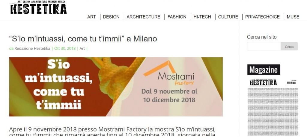 MostraEvento di Mostrami su Hestetika