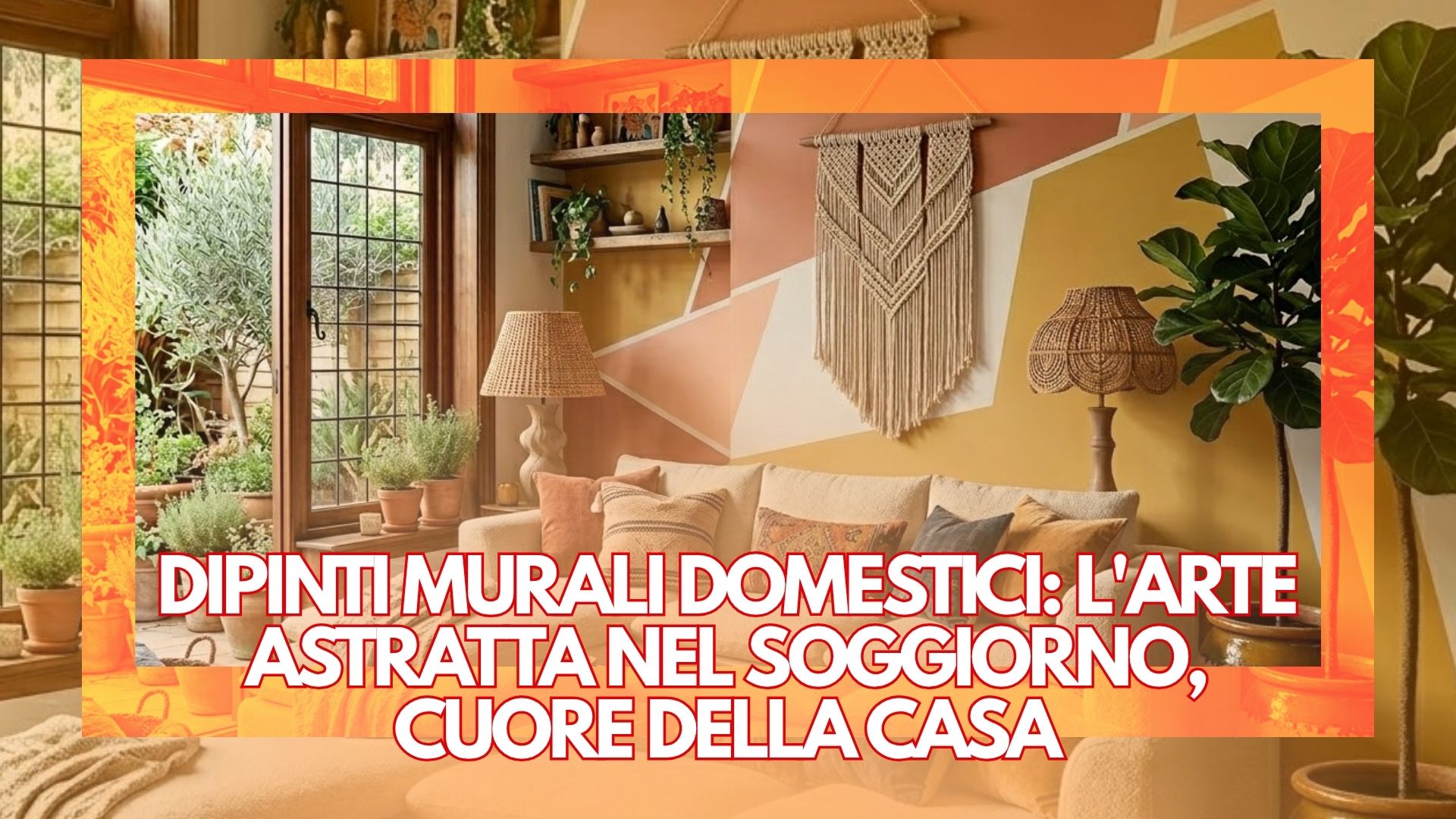 Dipinti murali domestici_ l'arte astratta nel soggiorno, cuore della casa