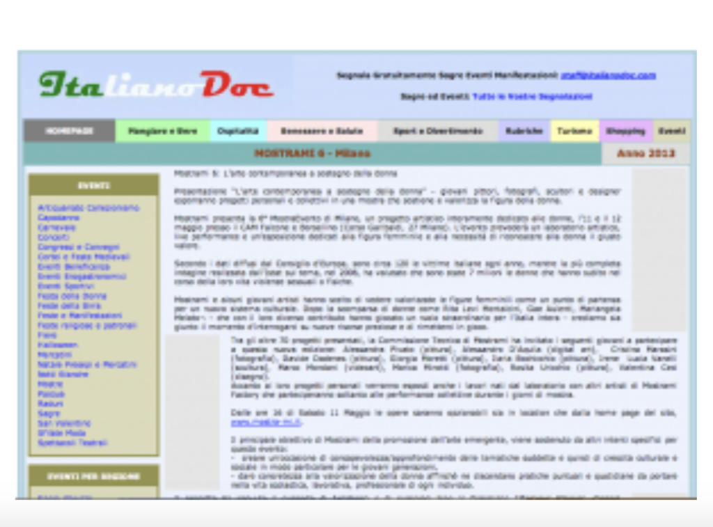 Italianodoc.com supporta la giovane arte per la donna