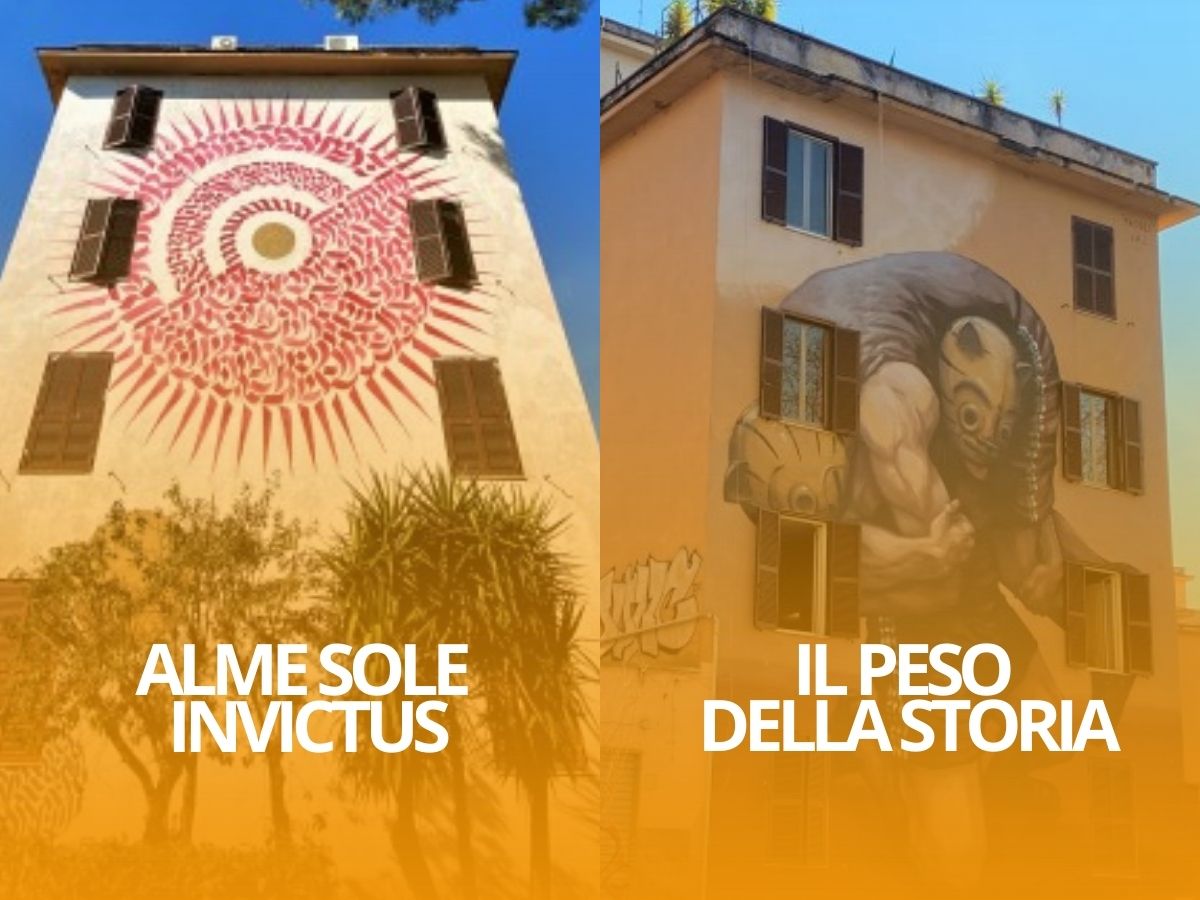 Street art roma urban art roma street art ostiense arte tor marancia street art italia alme sole invictus il peso della storia