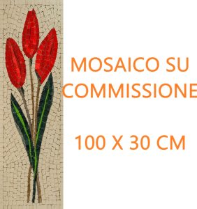 mosaico mostrami su commissione, tulipano 100 x 30