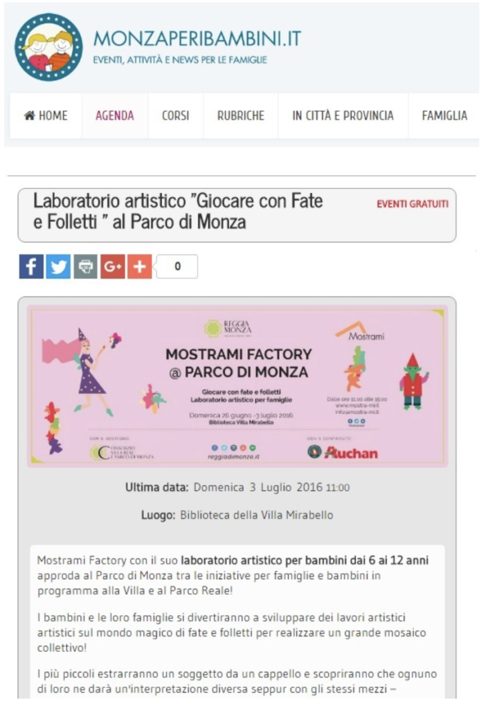 Mostrami Factory su Monzaperibambini